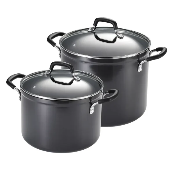 4-Piece Nonstick Stock Pot Set (8 quart and 12 quart)