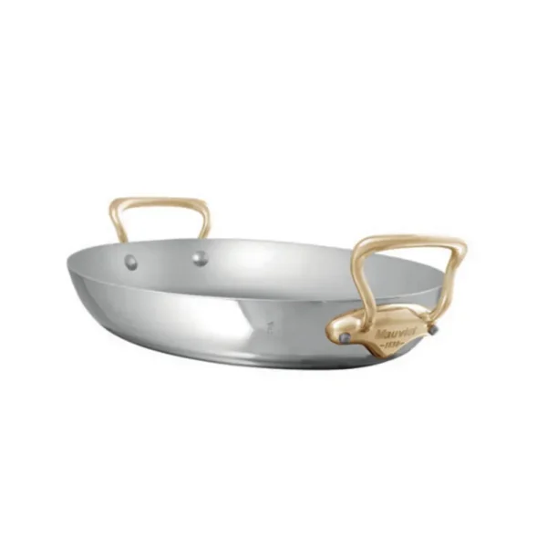 5-Ply Oval Pan With Brass Handles, 17.7 x 13.7 In