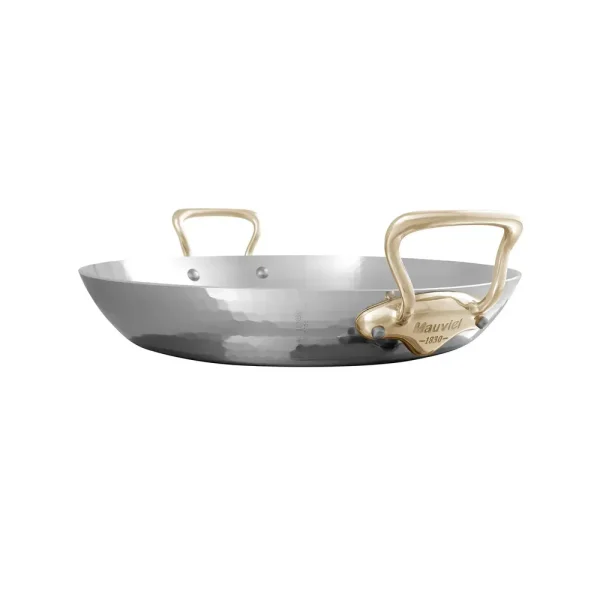 Hammered 5-Ply Paella Pan With Brass Handles
