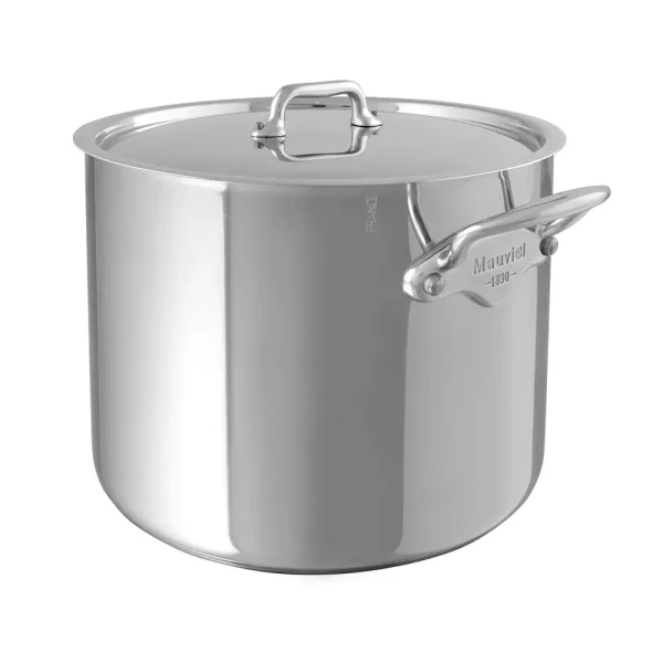 Tri-Ply Stockpot With Lid, Cast Stainless Steel Handles, 6.2-Qt
