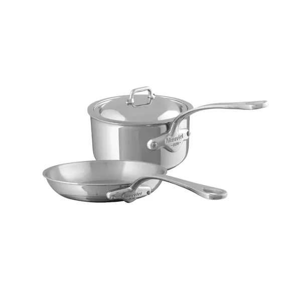 5-Ply Fry Pan 7.9-Inch and Sauce Pan 2.6-Qt, Cast Stainless Steel Handles