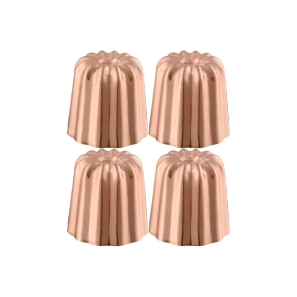 Copper 4-Piece Copper Tinned Canele Mold Set