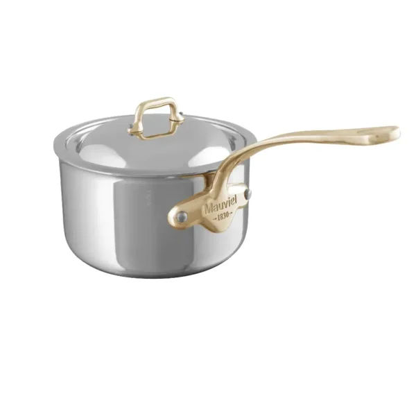5-Ply Sauce Pan With Lid, Brass Handles