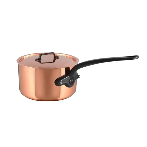 CI Sauce Pan With Lid, Cast Iron Handle, 1.9-Qt