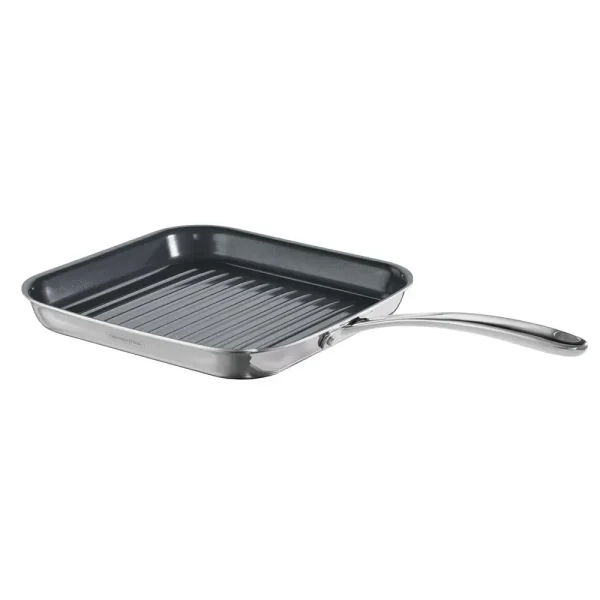 Tri-Ply Clad 10-Inch Grill Pan with Ceramic Interior