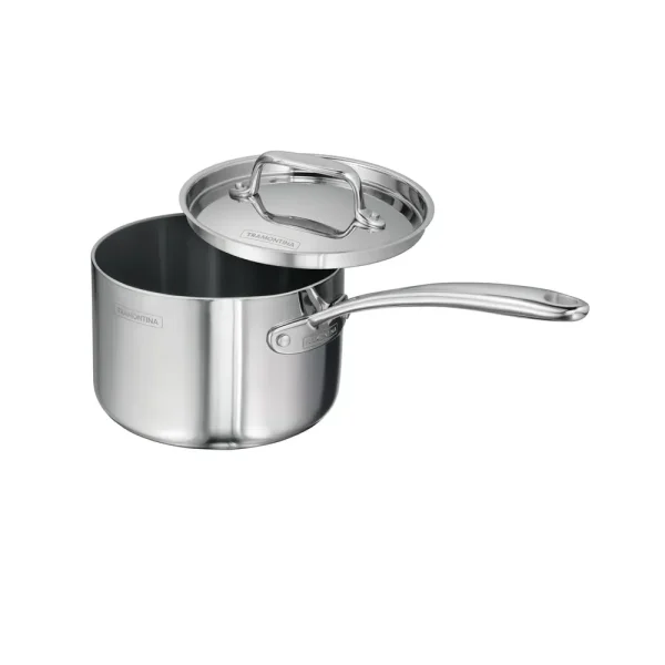 Tri-Ply Clad 2.2 Qt Covered Saucepan with Ceramic Interior