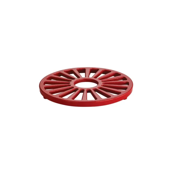 Bestow 7 in Enameled Cast-Iron  Round Trivet – Gradated Red