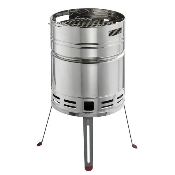 15.5 in Stainless Steel Round BBQ Charcoal Grill with Stand