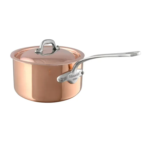 Copper Sauce Pan With Curved Lid And Cast Stainless Steel