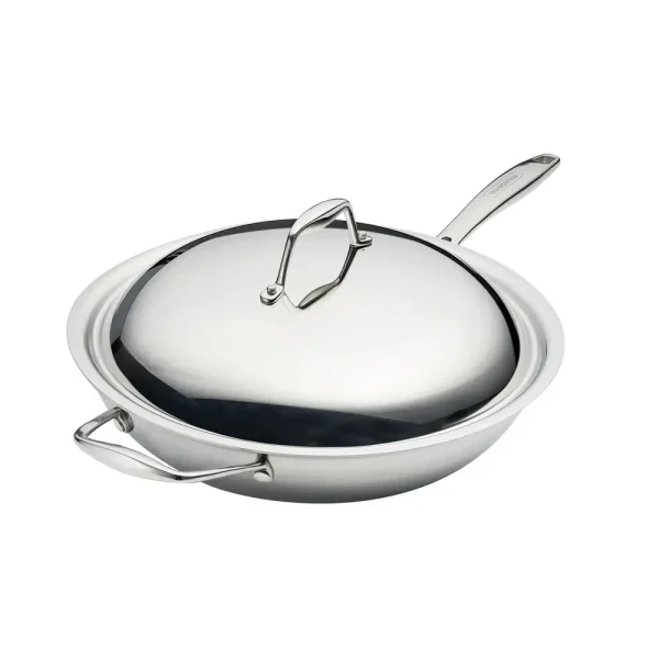 Signature 12.5 Inch Tri-Ply Clad Stainless Steel Wok