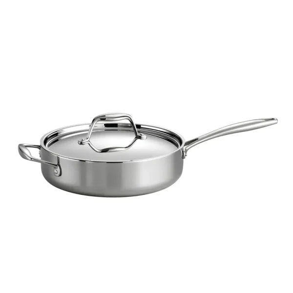 Signature 3 Quart Tri-Ply Clad Stainless Steel Covered Deep Saute Pan
