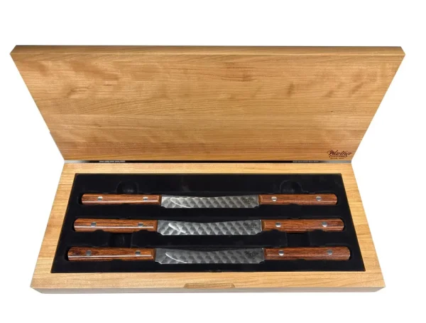 NEW DESIGN – Steak Knife Wood Chest for 5″ Steak Knives, Set of 6