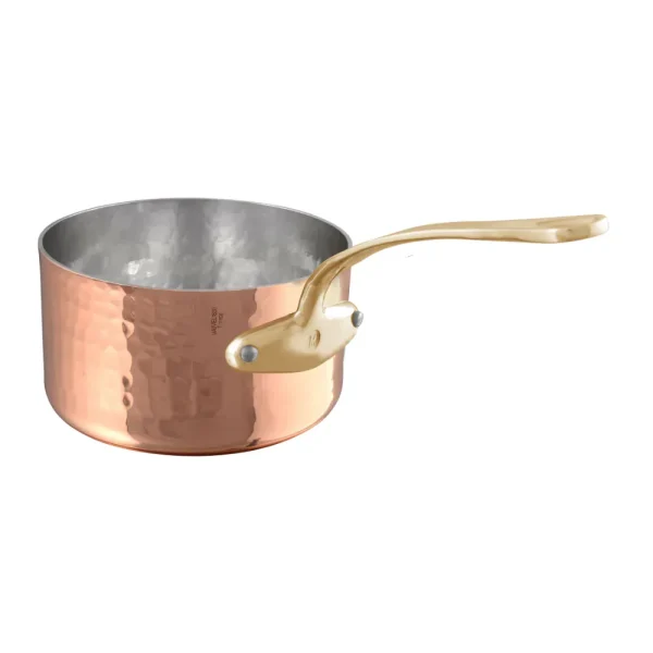 Hammered Copper & Tin Inside Sauce Pan With Brass Handle