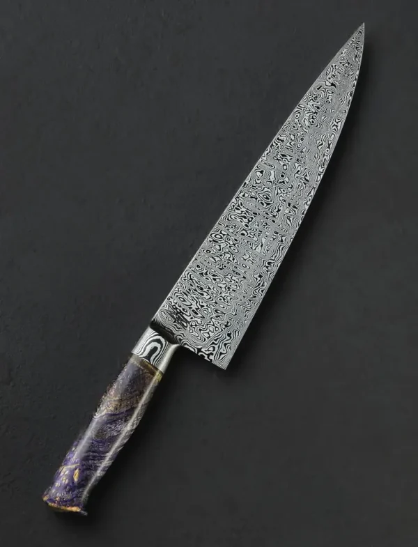 Golden Mango Damascus Chef 220mm
