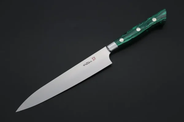 Petty Knife 150mm (5.9 Inch, Green Malachite Gem-Composite-stone Handle)