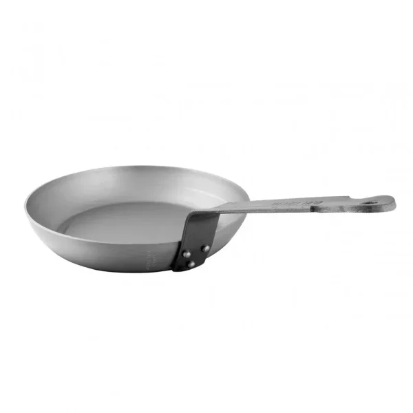 Black Carbon Steel Round Frying Pan With Iron Handle