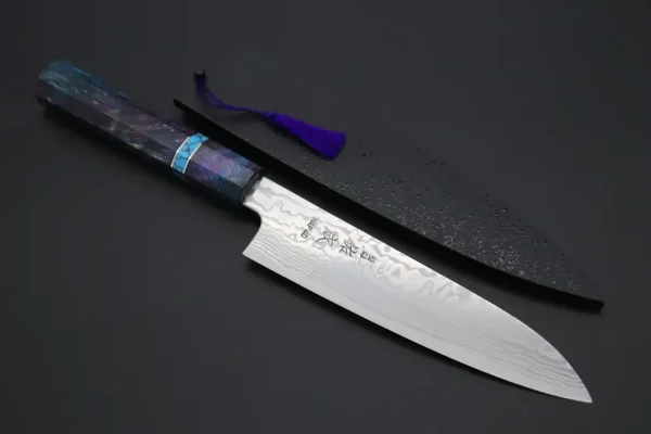 HAP-40 Nickel Damascus Wa Santoku Knife 190mm (7.4 inch,)