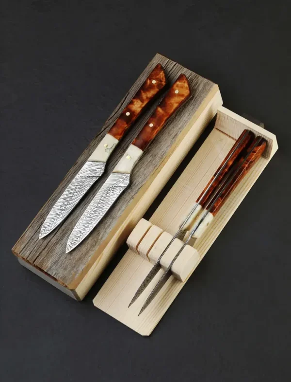 Walrus Damascus Table Knife Set