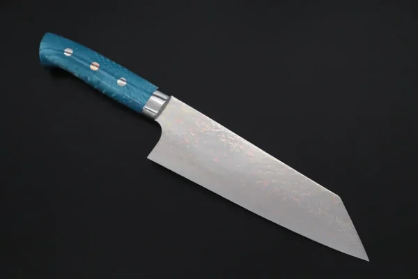 VG-10W Multi-Colored Golden-Rainbow Damascus Bunka Knife 175mm (6.8 Inch)