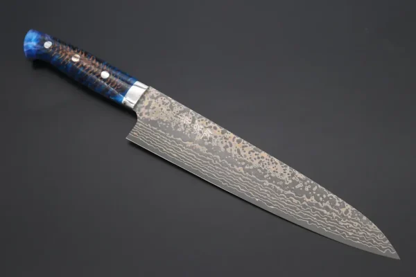 VG-10W Multi-Colored Golden-Rainbow Damascus Gyuto Knife 240mm (9.4 Inch)