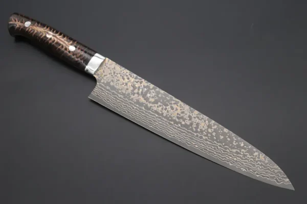 VG-10W Multi-Colored Golden-Rainbow Damascus Gyuto Knife 240mm (9.4 Inch)
