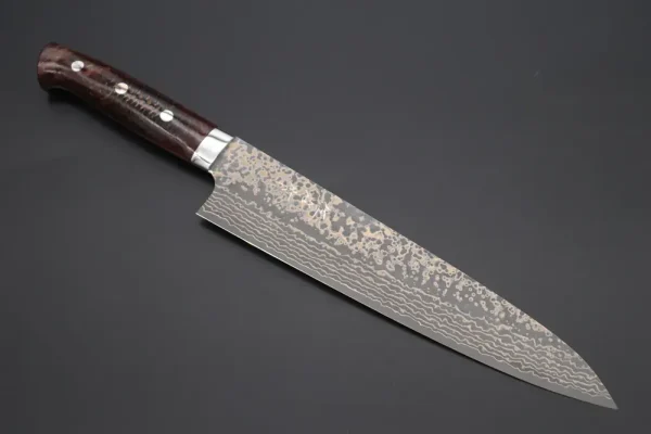 VG-10W Multi-Colored Golden-Rainbow Damascus Gyuto Knife 240mm (9.4 Inch)