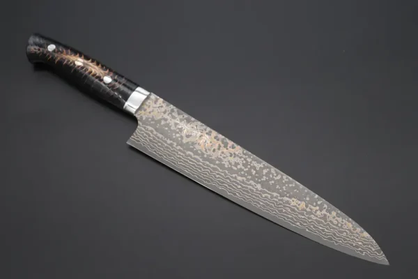 VG-10W Multi-Colored Golden-Rainbow Damascus Gyuto Knife 240mm (9.4 Inch)