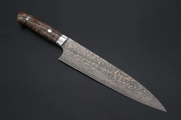 VG-10W Multi-Colored Golden-Rainbow Damascus Gyuto Knife 210mm (8.2 Inch)